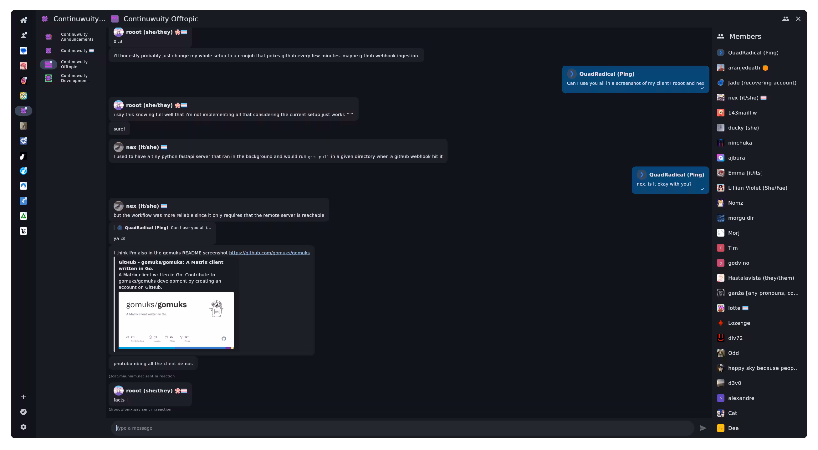 The same screenshot, except it is now using dark mode.
